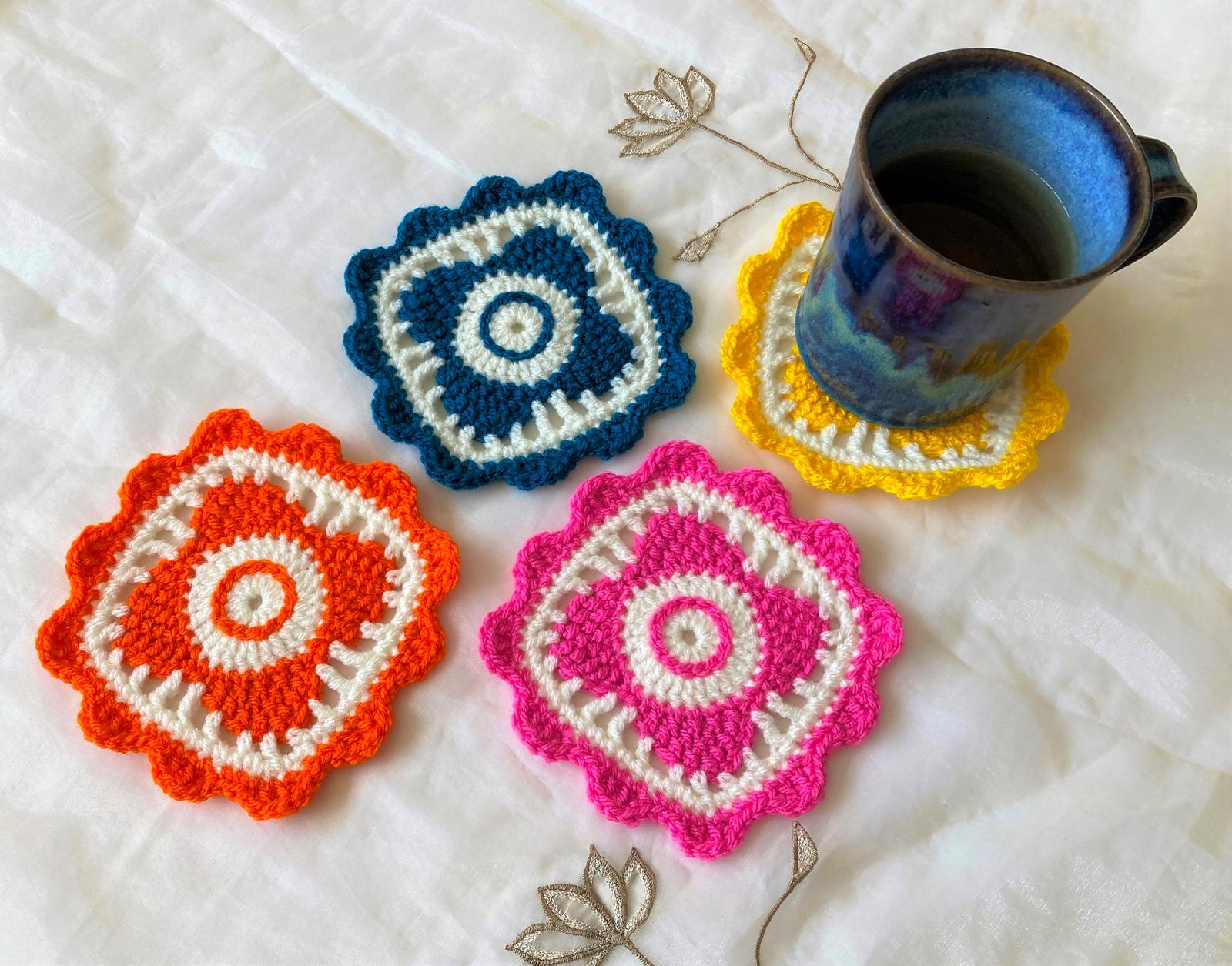 Flower square coaster by HueLaVive