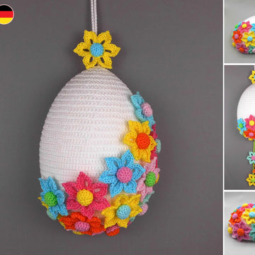 Easter egg door decor with flowers
