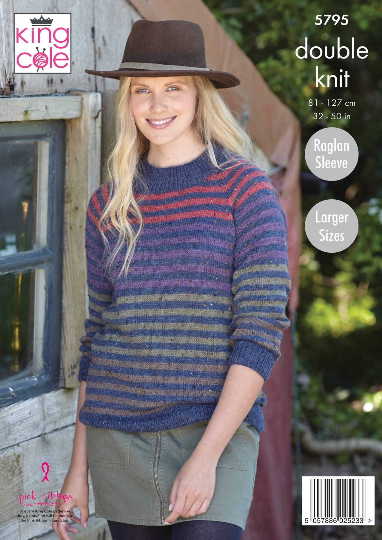 Ladies Round and High Neck Sweaters Knitted in King Cole Homespun DK - 5795 - Downloadable PDF