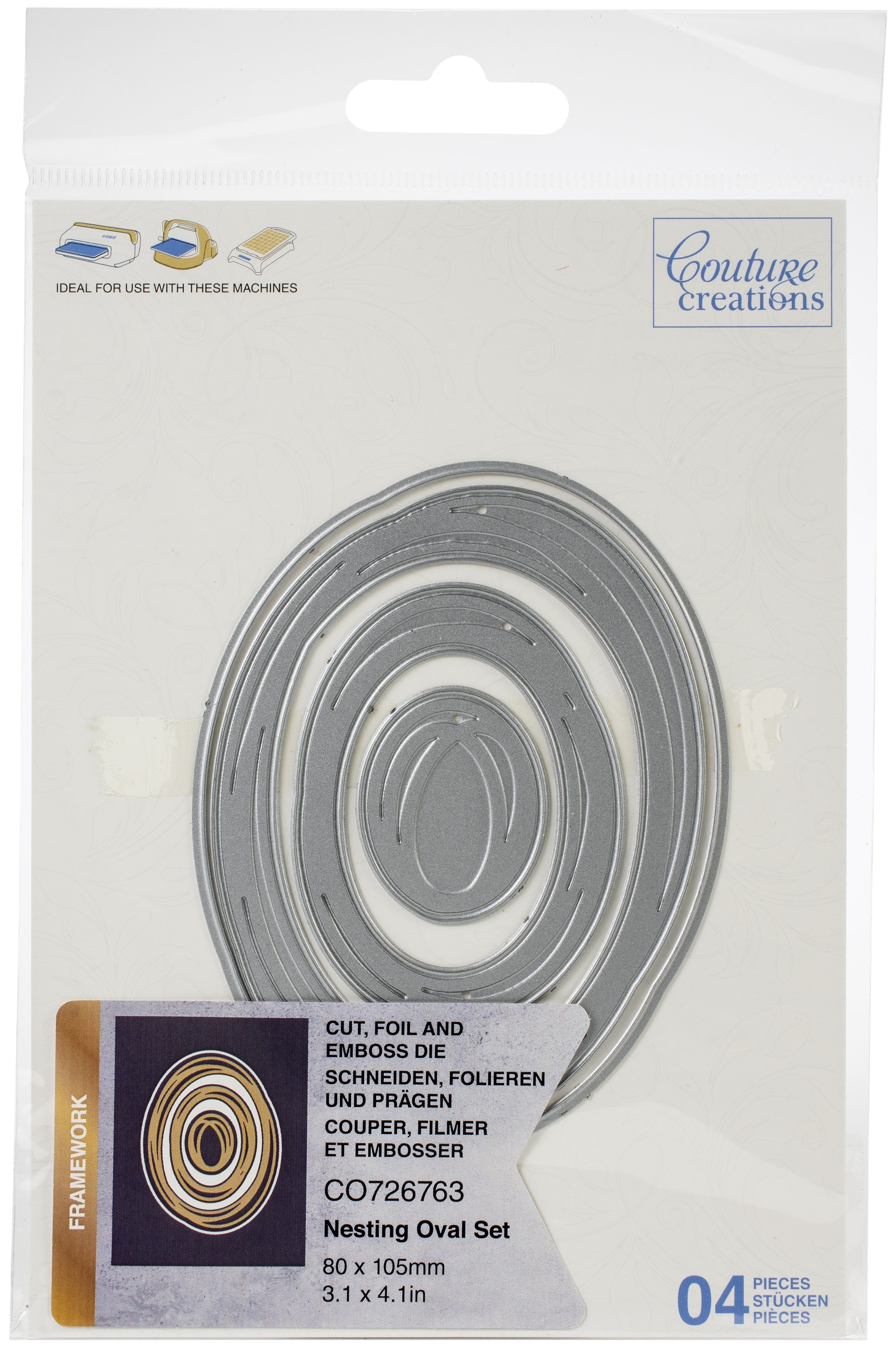 Artdeco Creations Couture Creations Cut, Foil & Emboss Nesting Dies - Oval Frame