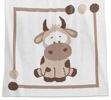 Crochet Baby Blanket - Cow