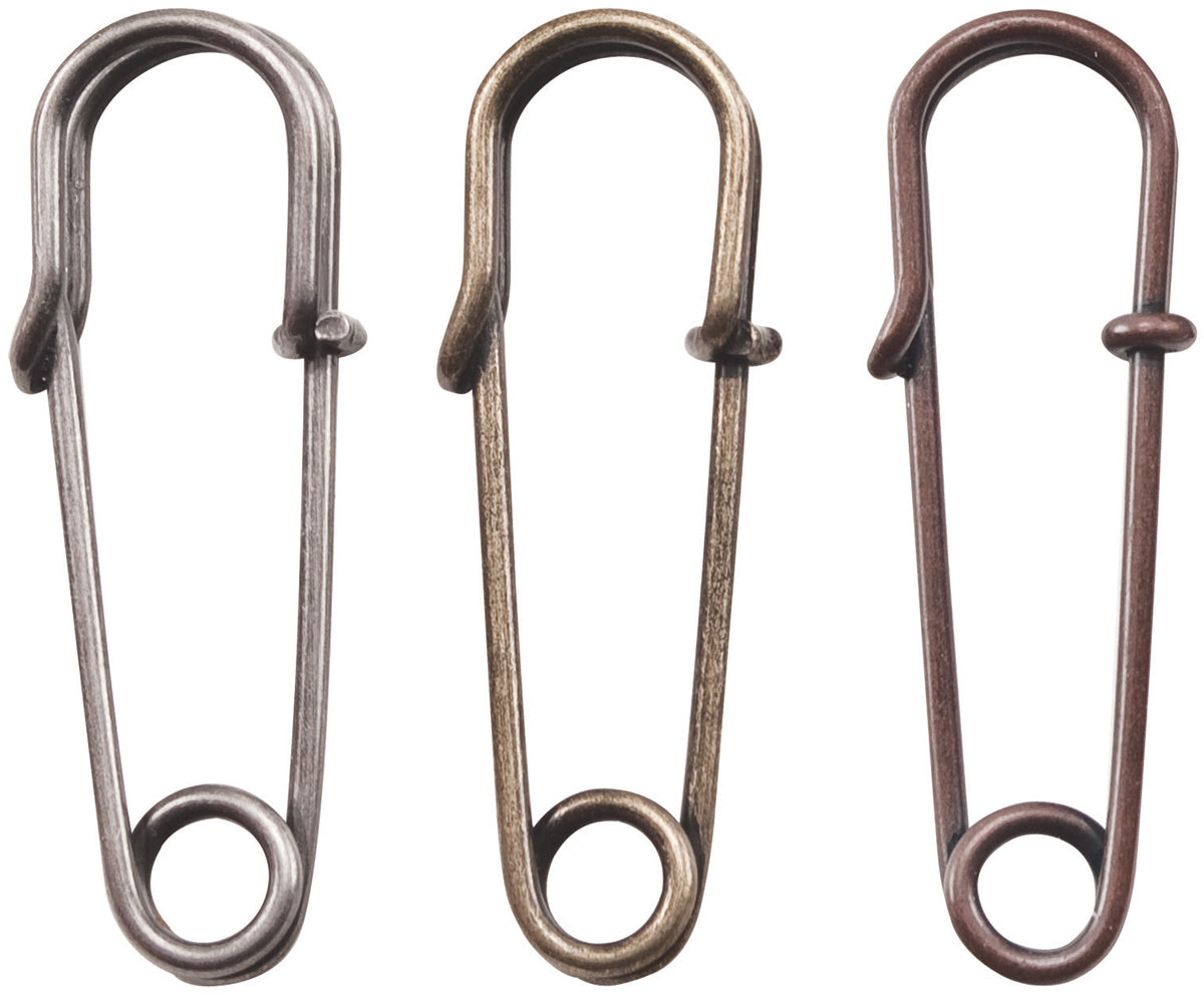 Advantus Idea-Ology Metal Wire Pins .25"X1" 18/Pkg - Antique Nickel, Brass & Copper