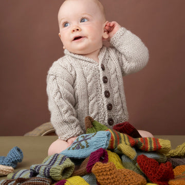 Heirloom Cables Baby Sweater in Lion Brand Vanna's Choice - 60647AD