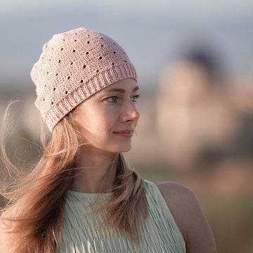 Womens knit summer lace beanie hat