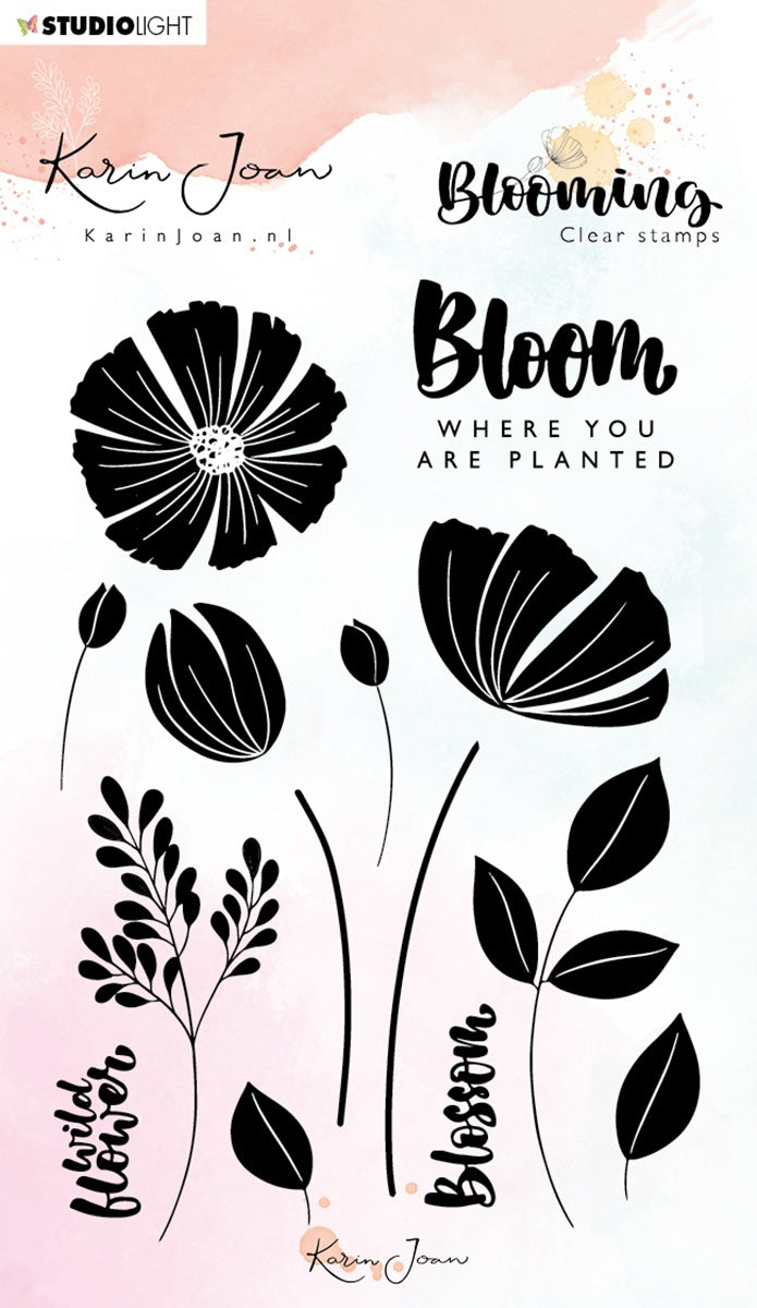 Studio Light Karin Joan Blooming Collection Clear Stamps - NR. 01