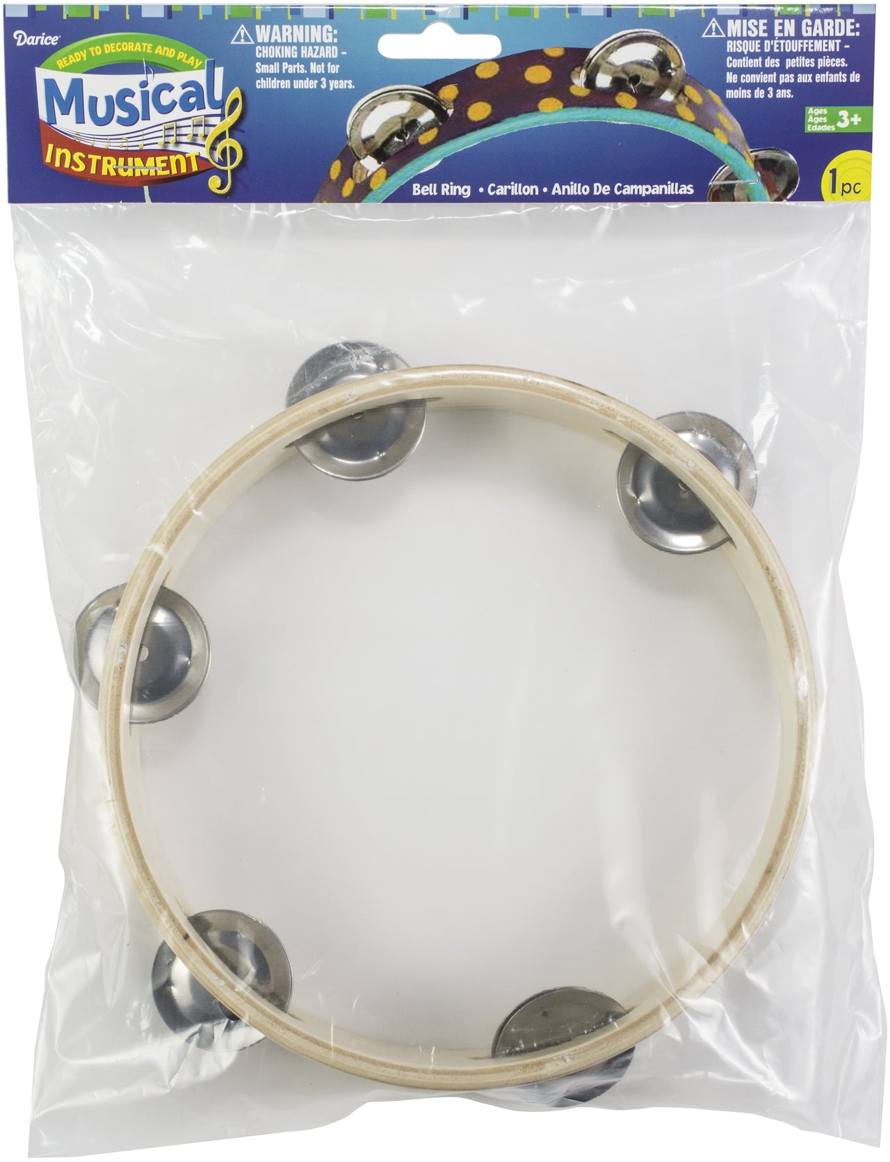 Darice Wood Instrument - Bell Ring 7"