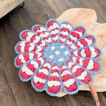 Patriotic Flower Potholder