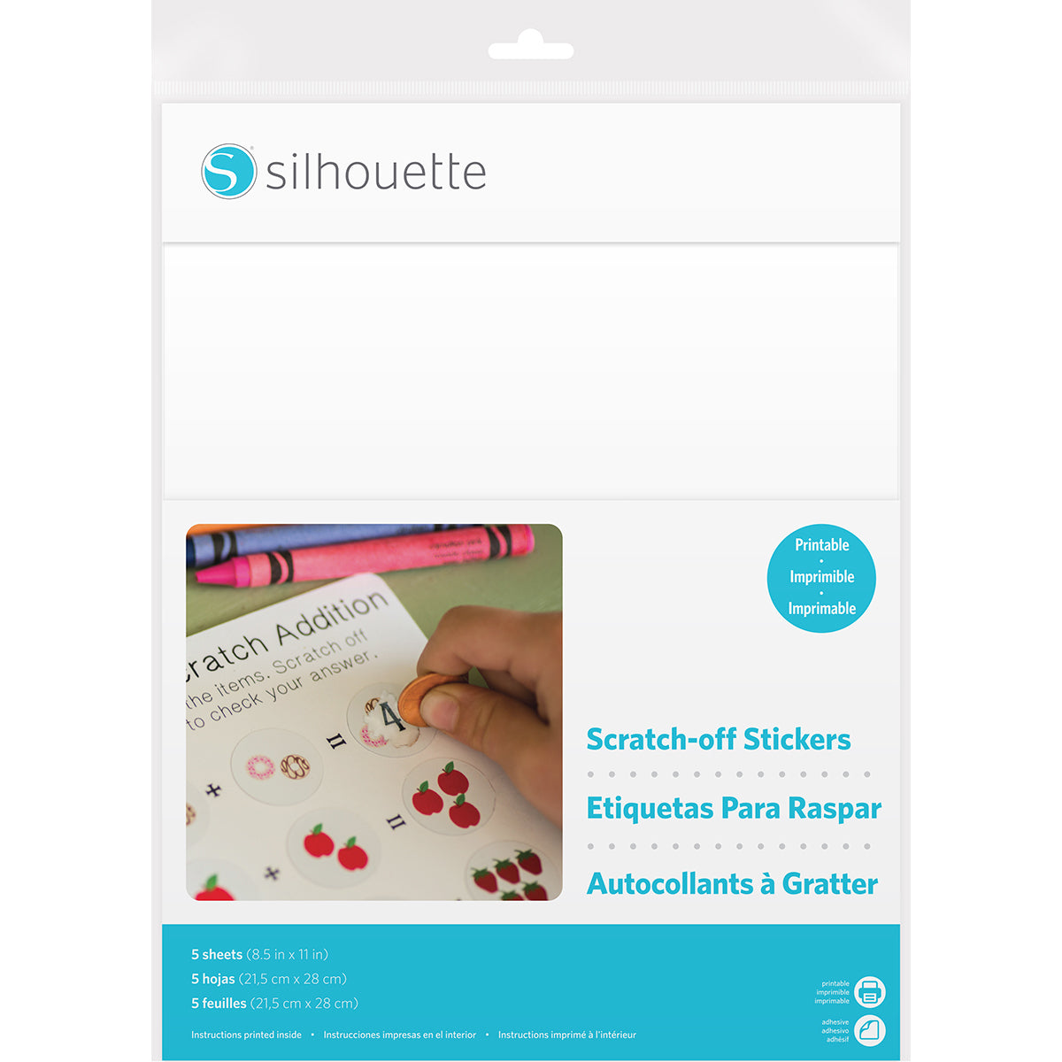 Silhouette America Silhouette Printable Scratch-Off Sticker Sheets 8.5"X11" 5pk - Printable