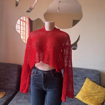 Mesh cropped hoodie