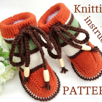 PATTERN Knit Baby Shoes Baby Boy Autumn Forest