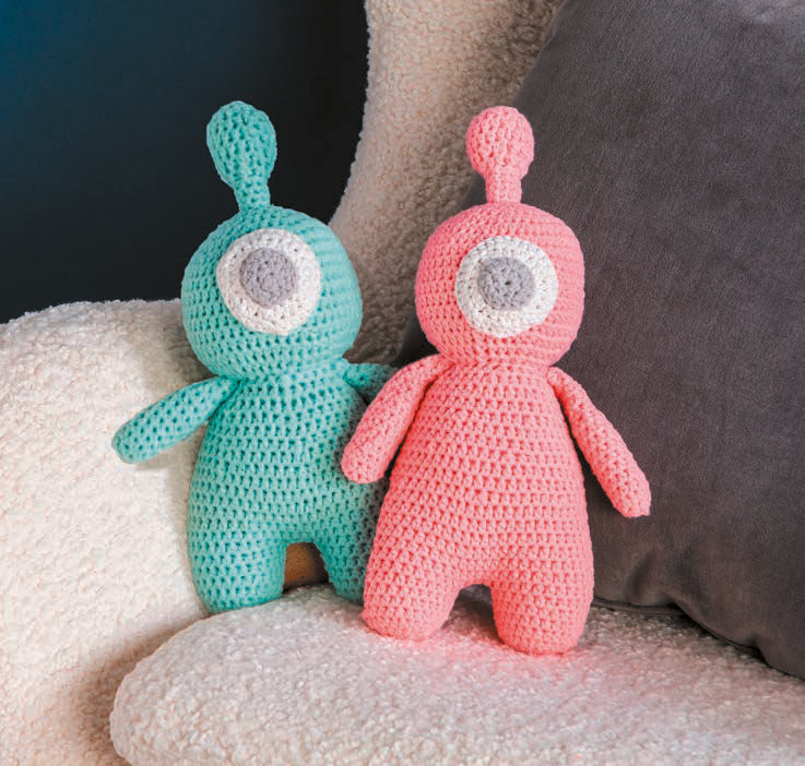 Crochet Bleep Blorp Toy in Bernat Bundle Up - Downloadable PDF