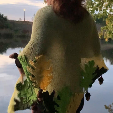 Red Oak Leaf with Acorn Shawl