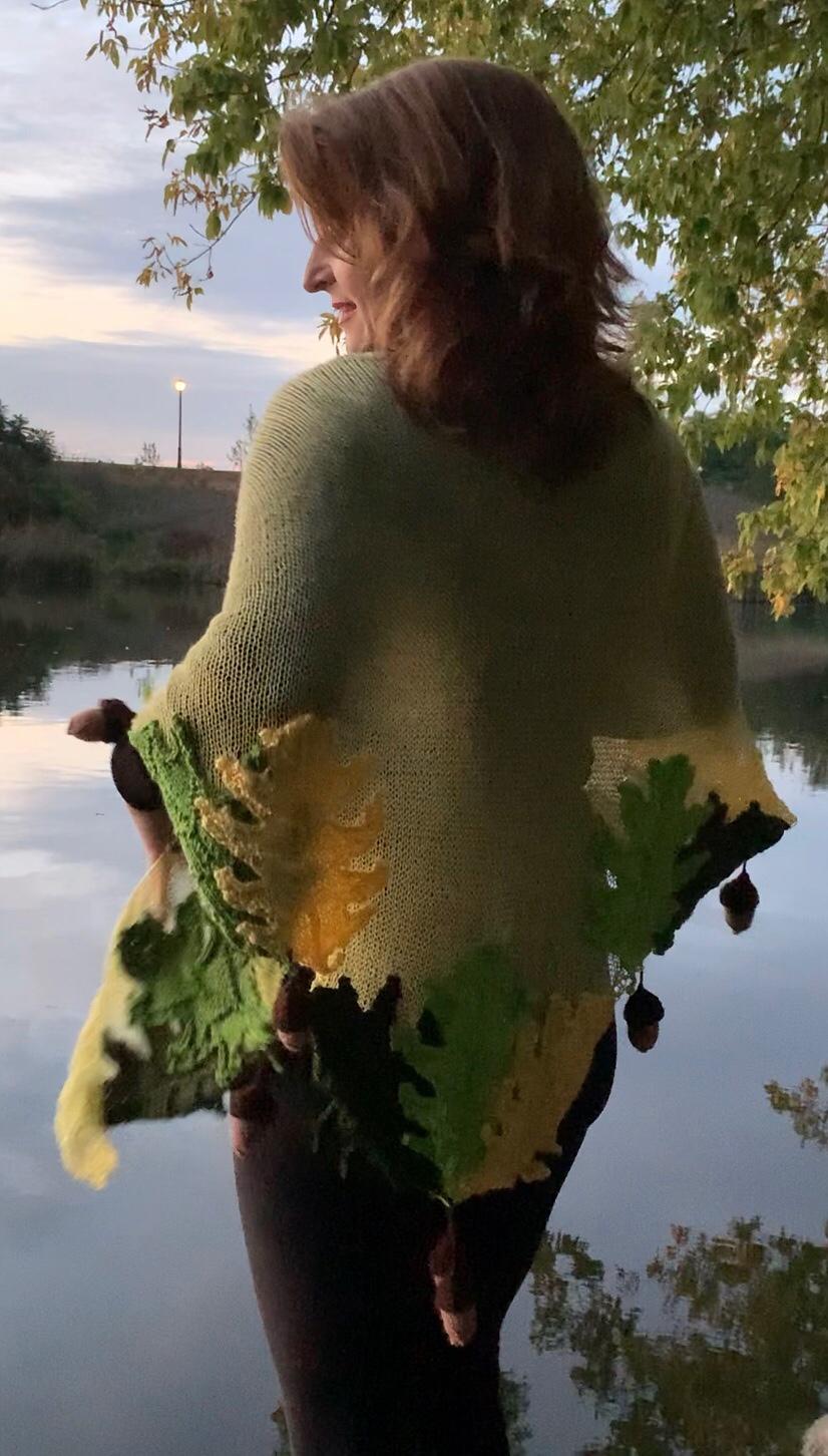 Red Oak Leaf with Acorn Shawl