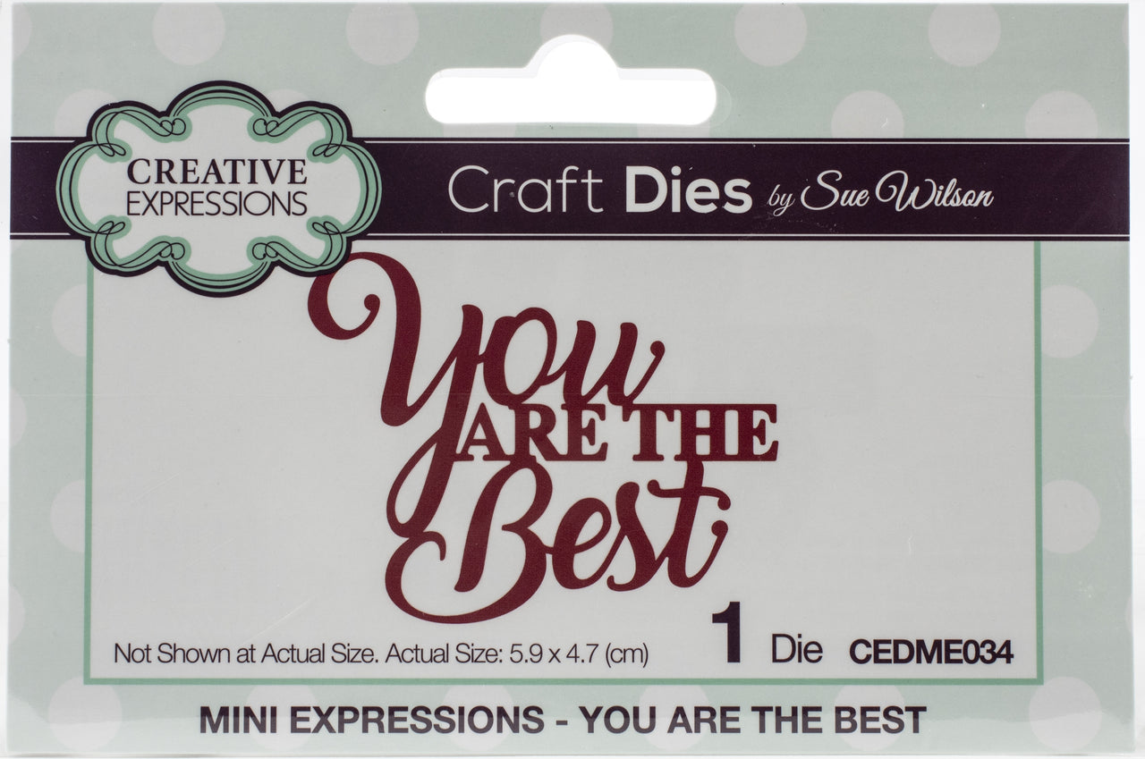Creative Expressions Craft Dies By Sue Wilson - Mini Expressions-You Are The Best