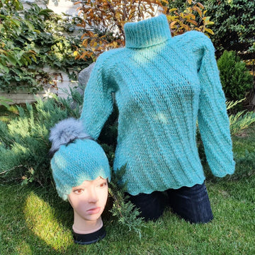 Crochet sweater with hat