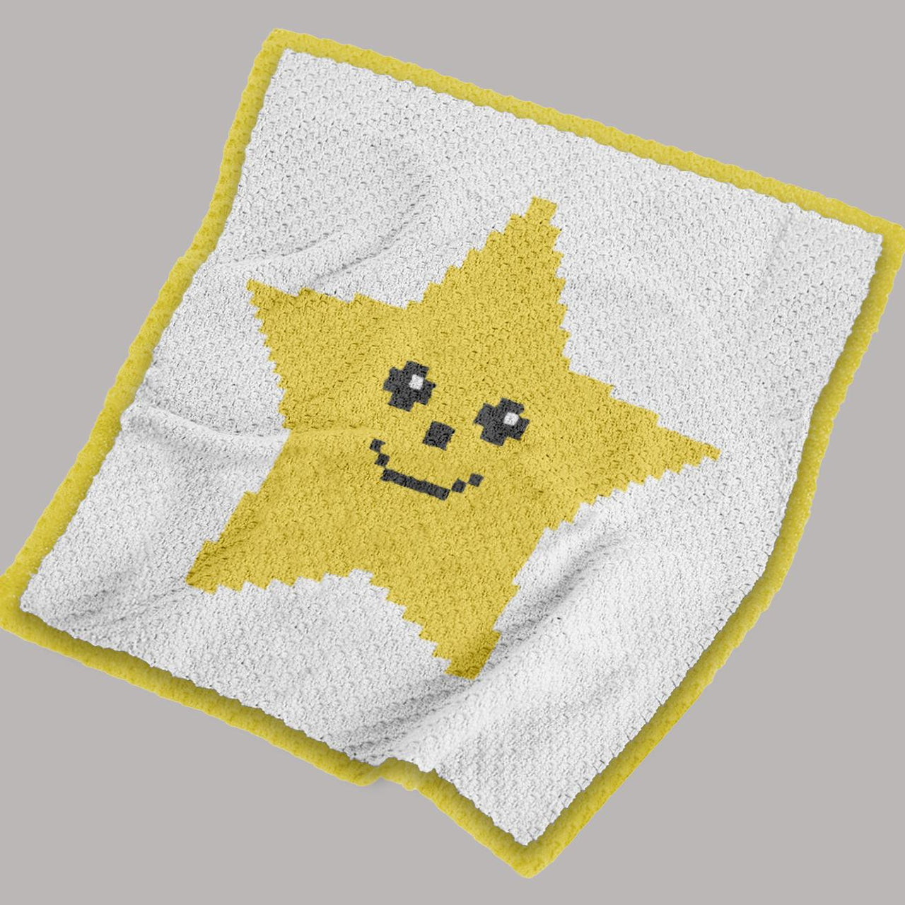 C2C Yellow Funny Star Blanket 3 yarn options included Crochet Pattern