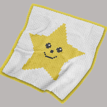 C2C Yellow Funny Star Blanket 3 yarn options included Crochet Pattern
