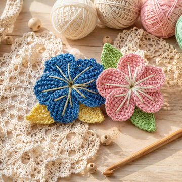 Tunisian Crochet Flower PDF Pattern | Crochet Appliqué with Video Tutorial