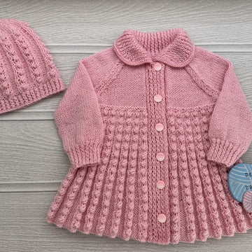 Bonnie Baby Coat, Beanie & Beret size 18" & 20" chest 6-9mths approx