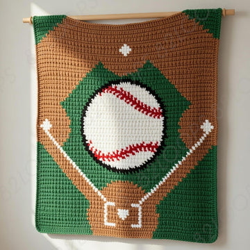 Baseball Baby Blanket SINGLE CROCHET Pattern