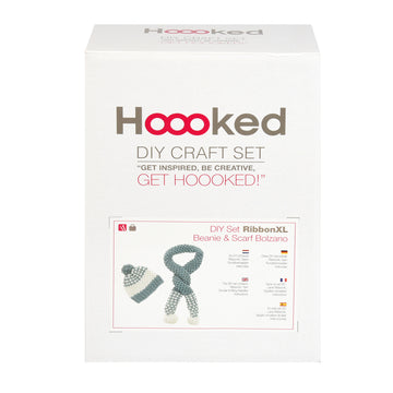 Hoooked DIY Knit Kit Beanie & Scarf Bolzano RibbonXL