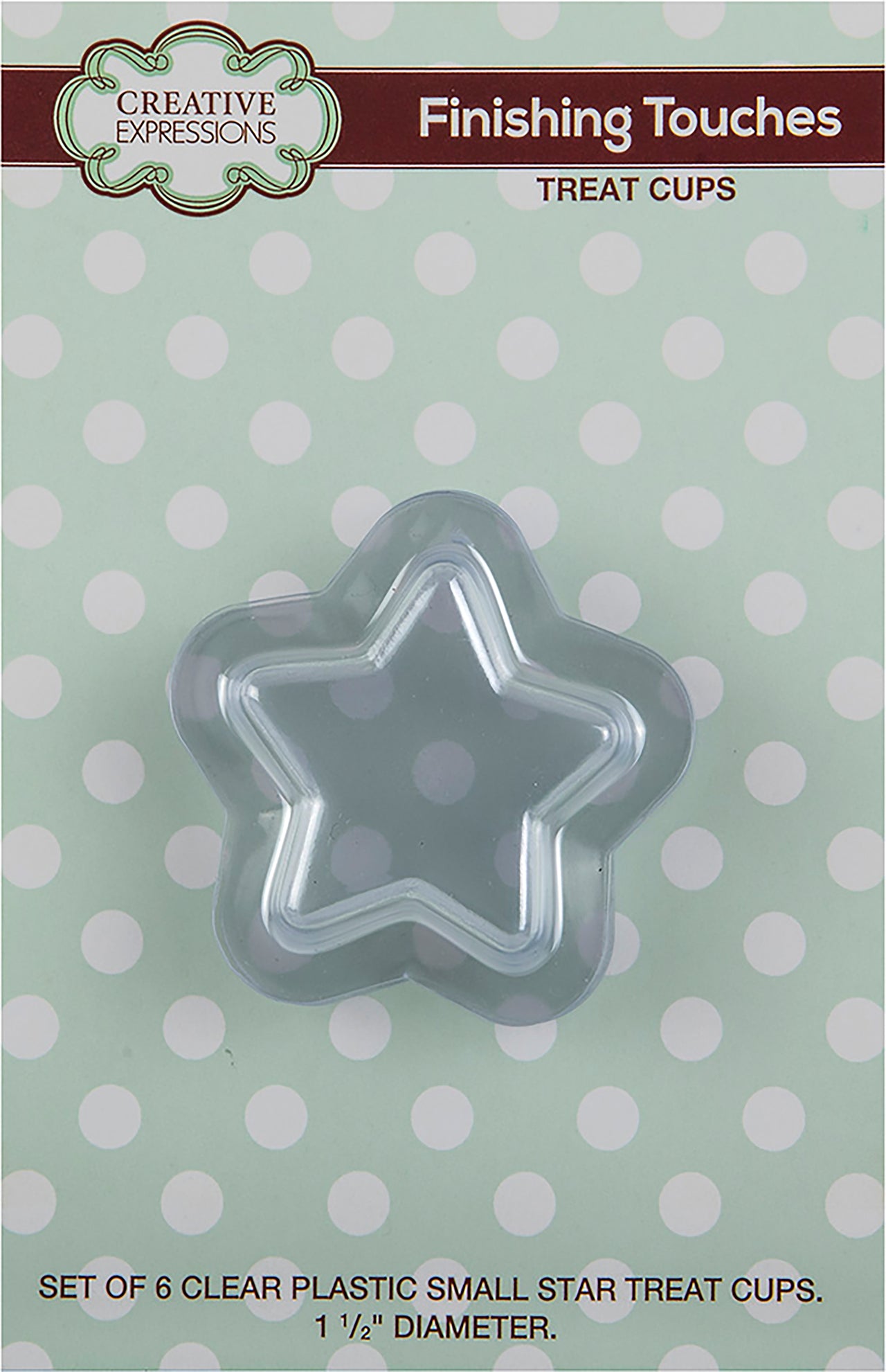 Creative Expressions Small Star Treat Cups 6/Pkg - Clear 1.5" Diameter