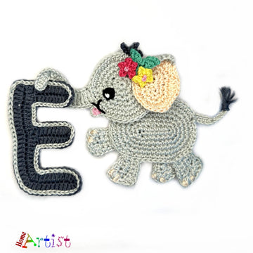 Crochet Animal Alphabet E Elephant pattern
