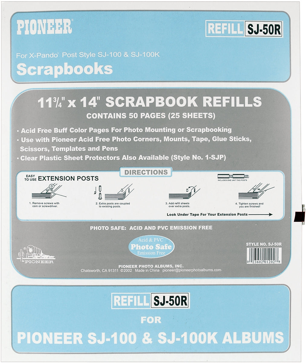 Pioneer Post Bound Refill Sheets 11.75"x14" 25/Pkg - Buff
