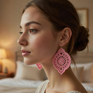 Crochet Leaf Earrings Pattern PDF + Video Tutorial for Beginners