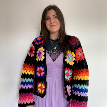 Dk Granny squares and stripes cardigan