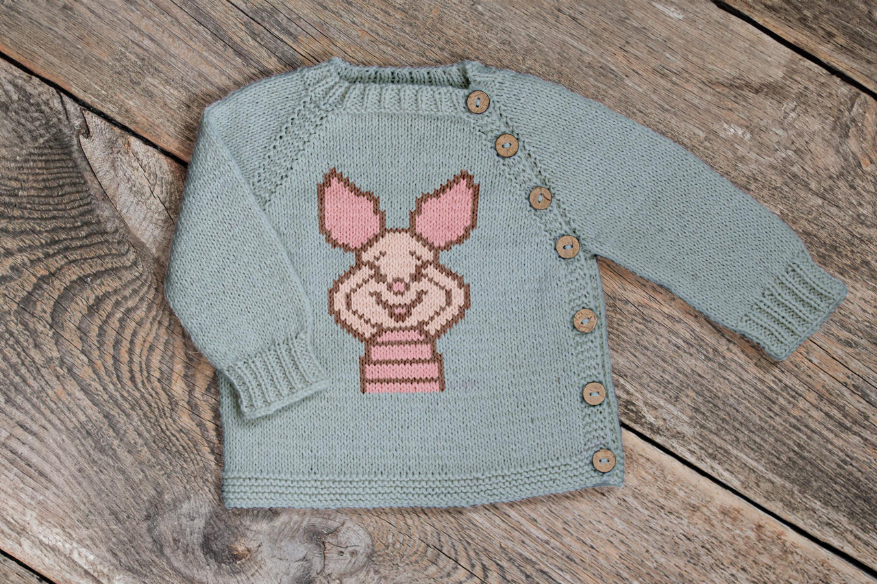 Piglet Knit kids raglan pullover