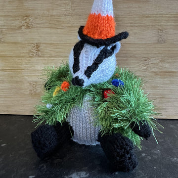 (Glasgow) Badger Dressed as a Christmas Tree - Chocolate Orange Cover/Stuffed Toy, Knitting Pattern