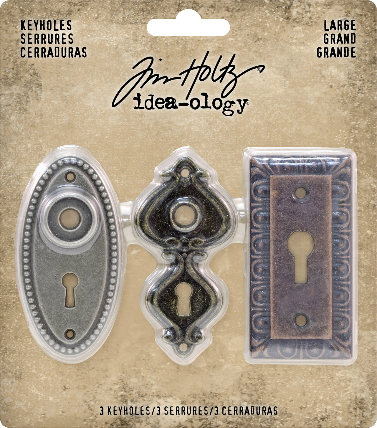 Advantus Idea-Ology Metal Large Keyholes 3/Pkg - 1.25"X2.5"