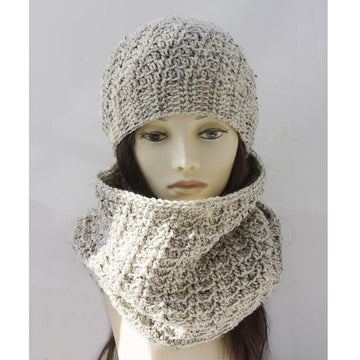Textured Hat, Cowl and Fingerless Gloves