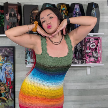 Crochet Rainbow Dress