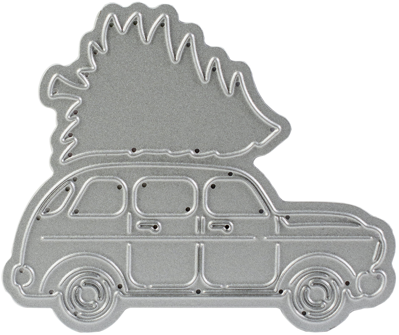 CottageCutz Dies - Car W/Christmas Tree 2.7"X2.2"