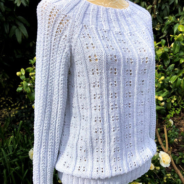 Izzy - Blouson Sweater with Eyelet Patterning