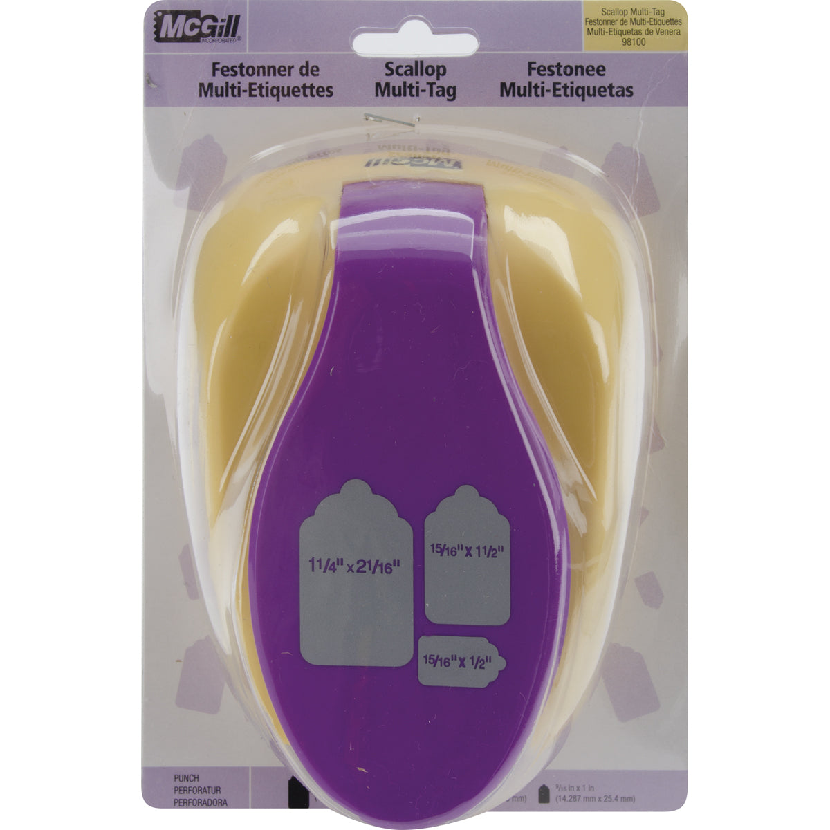 Advantus Stacking Lever Punch - Multi Tags, .5" To 2.0625"