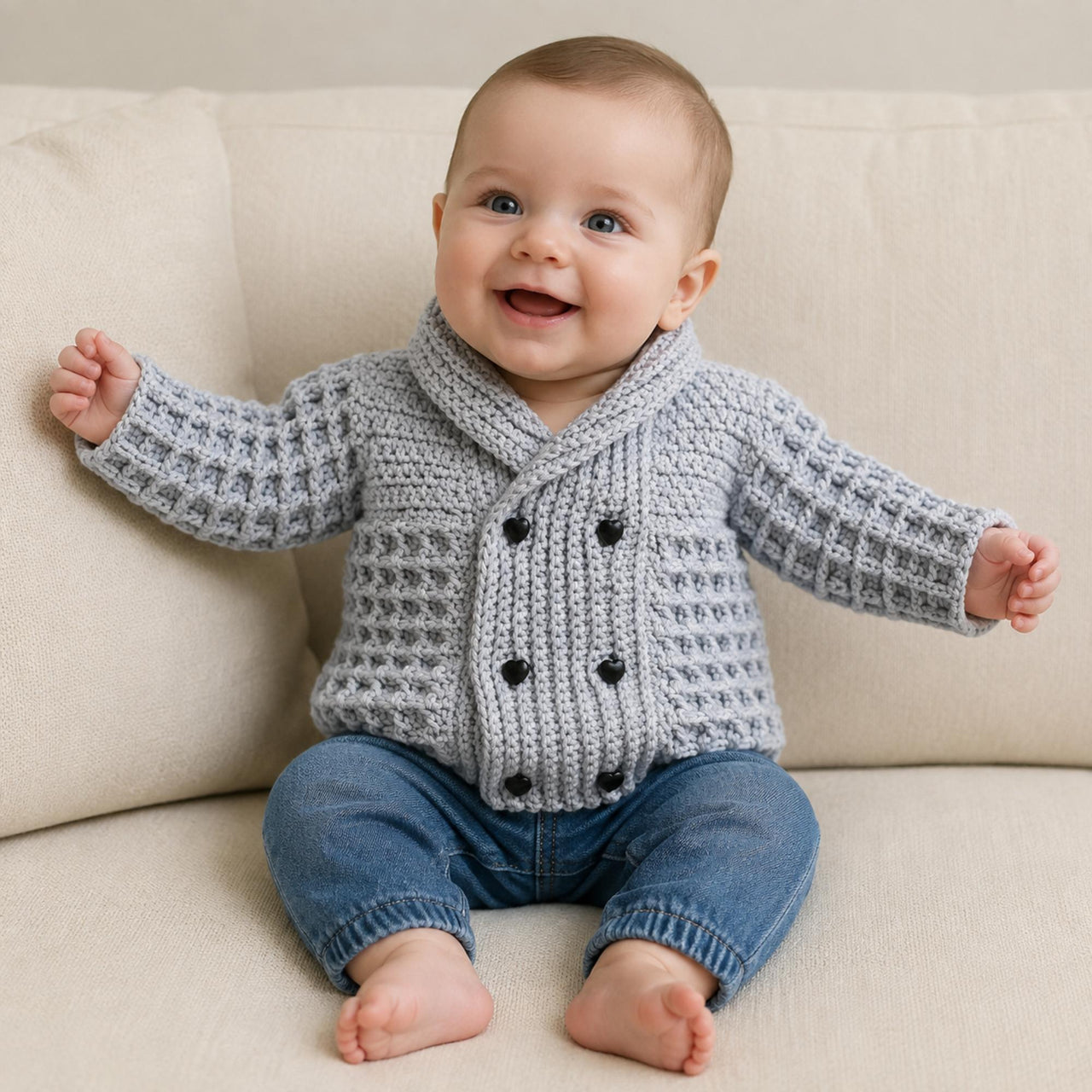 Dean Baby Waffle Cardigan