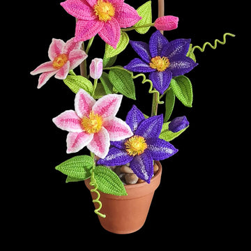 Crochet Clematis flowers