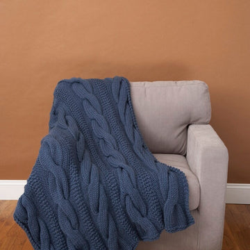 Cable Comfort Throw Lion Brand Wool-Ease Thick & Quick - 70071AD