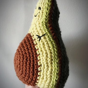 Avo-cuddle crochet avocado cushion
