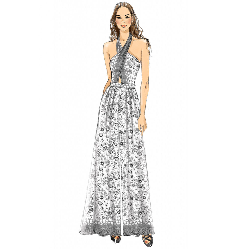 Vogue Misses' Criss-Cross Halter Romper and Jumpsuit with Length Variations V9259 - Sewing Pattern