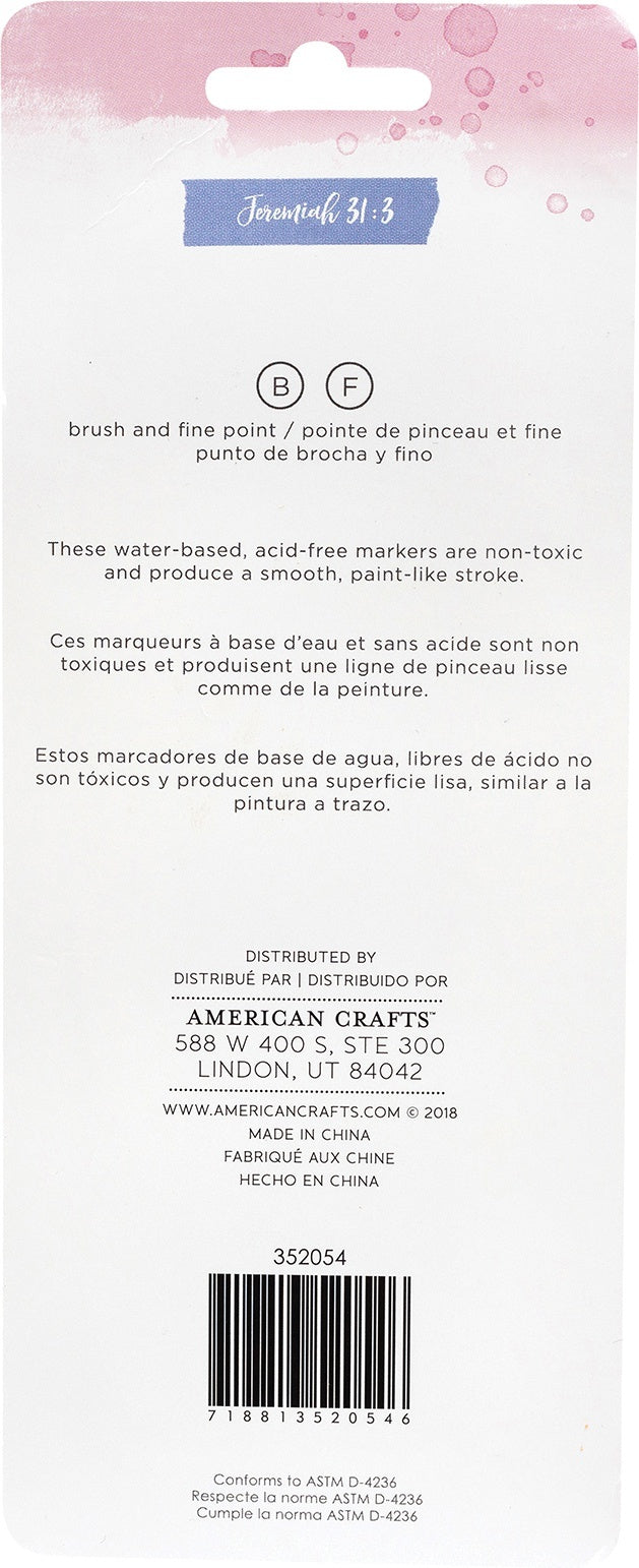 American Crafts Creative Devotion Dual Tip Brush Markers 4/Pkg - Soft