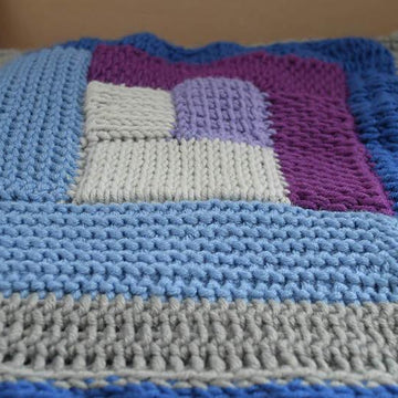 Tunisian Crochet Log Cabin Sampler Blanket