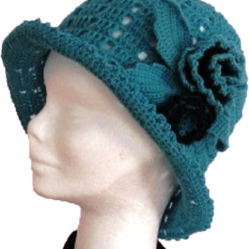 Aqua Rose Flower Hat