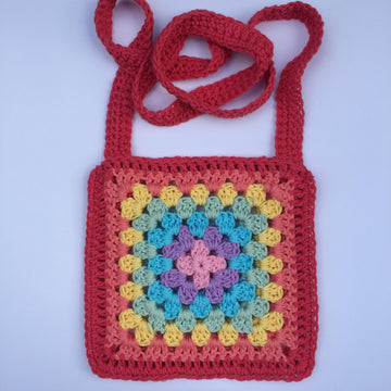 Rainbow Granny Square Cross Body Bag