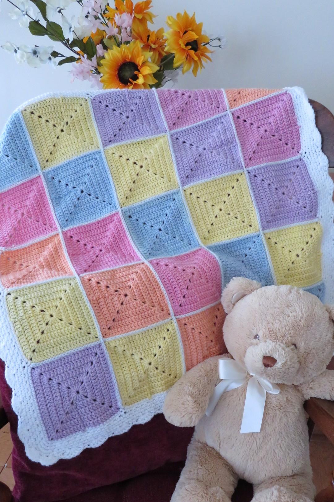 Rainbow Granny Delight Baby Blanket - Lion Brand Baby Mandala