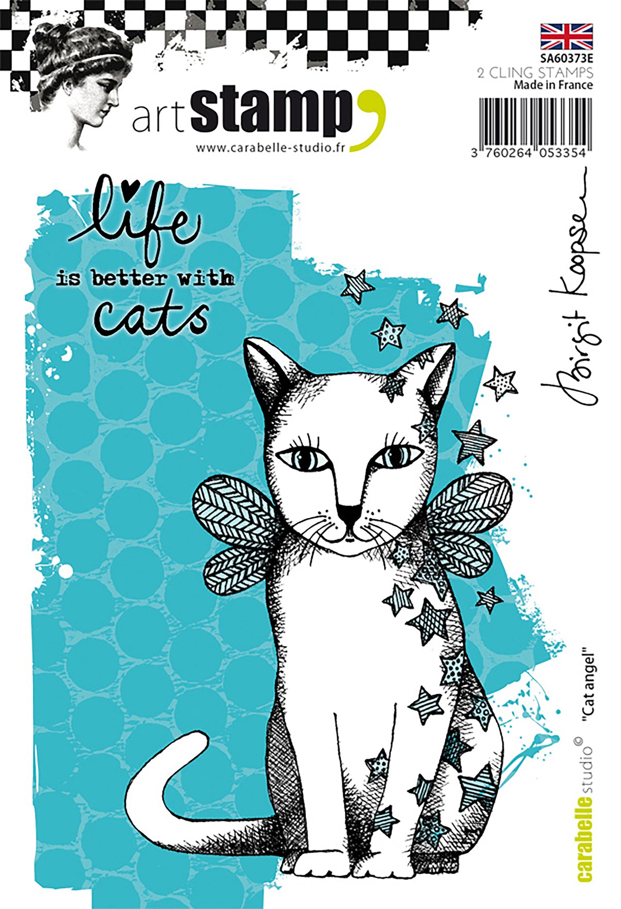 Carabelle Studio Cling Stamp A6 By Birgit Koopsen - Cat Angel