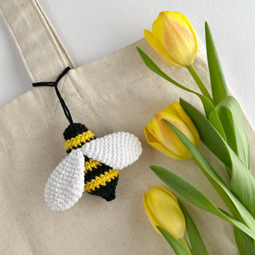 Bee crochet keychain amigurumi pattern Crochet keyring bag charm pattern Crochet car mirror hanging